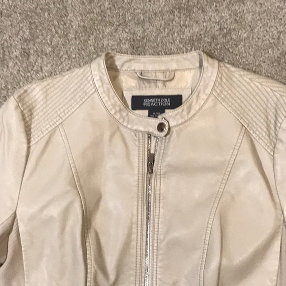 Preowned Kenneth Cole Reaction sand colored leather jacket - XL - Picture 4 of 8